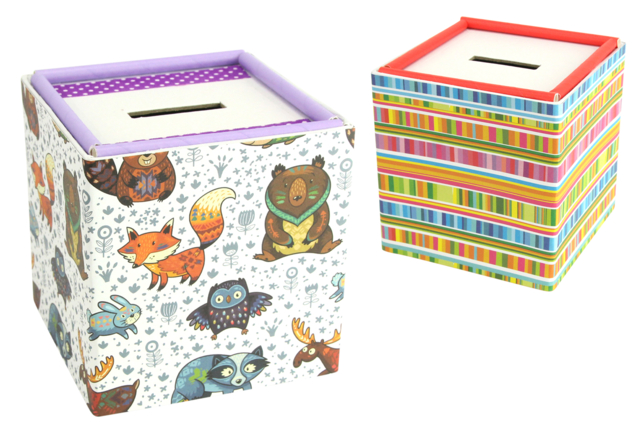 White Cardboard Piggy Banks - 12 Pieces - 2 - Cardboard Boxes and Baskets - 10doigts.com - Boîtes et corbeilles en carton - 10doigts.fr