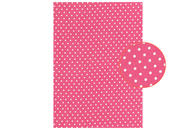 Fuchsia Polka Dot Adhesive Fabric - 1 - Adhesive Fabrics - 10doigts.com - Tissus adhésifs - 10doigts.fr