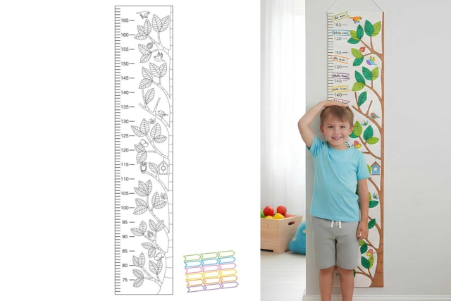 Coloring Growth Chart in Thick Card - 1 Meter - 1 - Coloring Books and Drawings - 10doigts.com - Livres de coloriage et dessins : pour apprendre et s'évader - 10doigts.fr