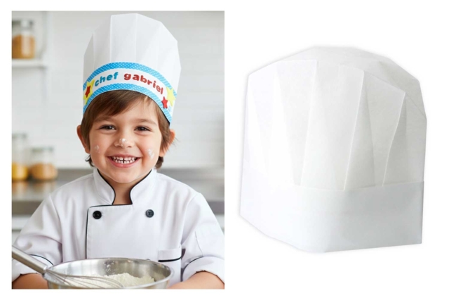 White Chef Hats - 6 Pieces - 1 - Kitchen Items - 10doigts.com - Objets pour la cuisine à personnaliser pour votre décoration - 10doigts.fr