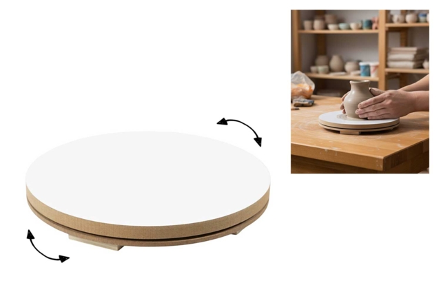 Wooden Pottery Wheel - 1 - Modeling Tools - 10doigts.com - Outils de Modelage - 10doigts.fr