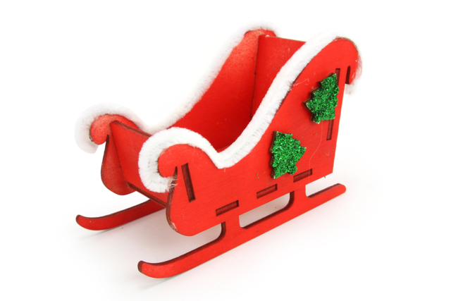 Wooden Sleigh to Assemble - 13 cm - 3 - Christmas Wooden Objects - 10doigts.com - Décorations de Noël en bois - 10doigts.fr