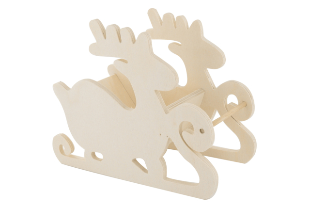 Wooden Reindeer Sled 23 cm - 1 - Christmas Wooden Objects - 10doigts.com - Décorations de Noël en bois - 10doigts.fr