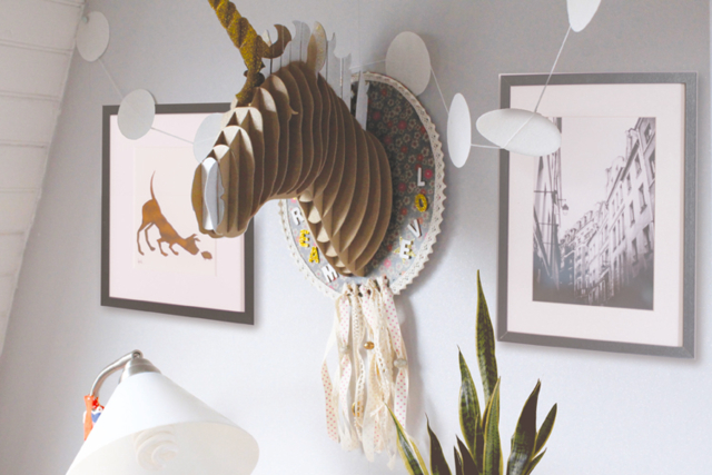 Unicorn Head Trophy to Assemble - 4 - Cardboard Animals - 10doigts.com - Animaux en carton - 10doigts.fr