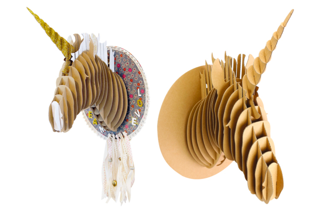 Unicorn Head Trophy to Assemble - 1 - Cardboard Animals - 10doigts.com - Animaux en carton - 10doigts.fr