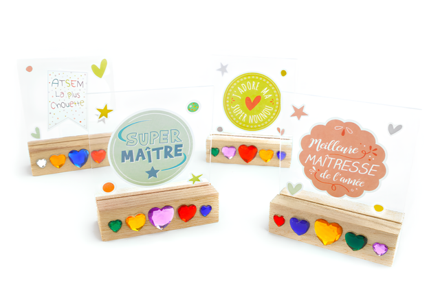 Mini Plexiglass Frames + Bases - 3 Pieces - 3 - Wooden Photo Frames - 10doigts.com - Cadres photo en bois à décorer - 10doigts.fr