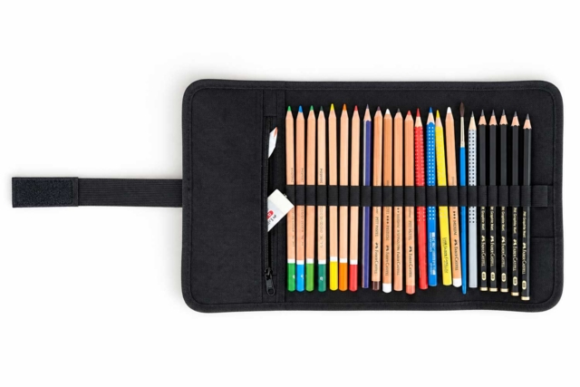 Drawing roll&go case, open, 24 slots - Accessoires de dessin Beaux-Arts - 10doigts.fr