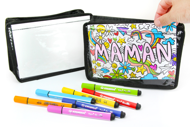 Customizable Pouch - 23 cm - 1 - Fabric Bags and Pouches - 10doigts.com - Sacs et trousses en tissu à personnaliser : vos supports de création textile - 10doigts.fr