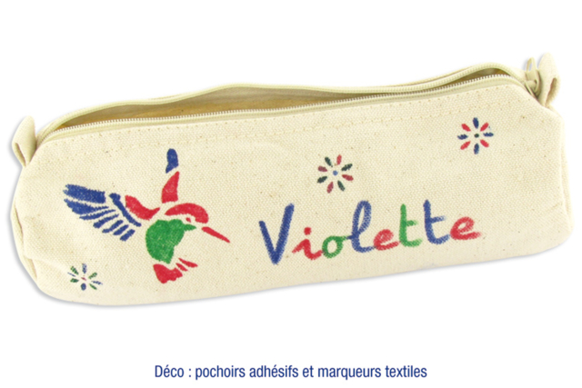 Round Cotton Pouch, Zipper Closure - 22 cm - 3 - Cotton, Linen - Textiles - 10doigts.com - Coton, lin - Textiles - 10doigts.fr