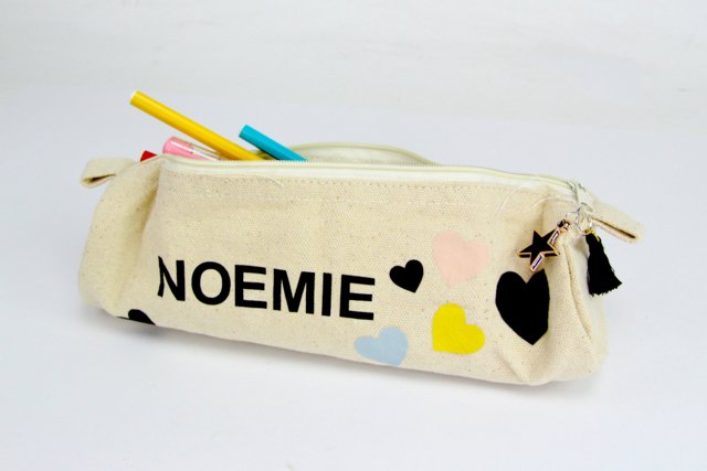 Round Cotton Pouch, Zipper Closure - 22 cm - 2 - Cotton, Linen - Textiles - 10doigts.com - Coton, lin - Textiles - 10doigts.fr
