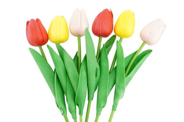 Artificial Tulips - 6 Pieces - 1 - Decorative Flowers and Leaves - 10doigts.com - Décorations fleurs et feuilles : ajoutez une touche de nature à toutes vos créations - 10doigts.fr