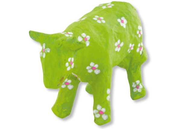 Paper Mâché Cow 13 cm - 7 - Cardboard Animals - 10doigts.com - Animaux en carton - 10doigts.fr