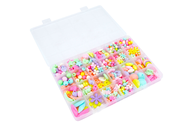 Plastic Bead Set - 350 Beads - 8 - Plastic Beads - 10doigts.com - Perles Plastique - 10doigts.fr