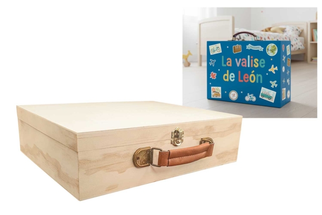 Maletín de madera 33 x 9 x 27 cm - Boîtes en bois à décorer - 10doigts.fr