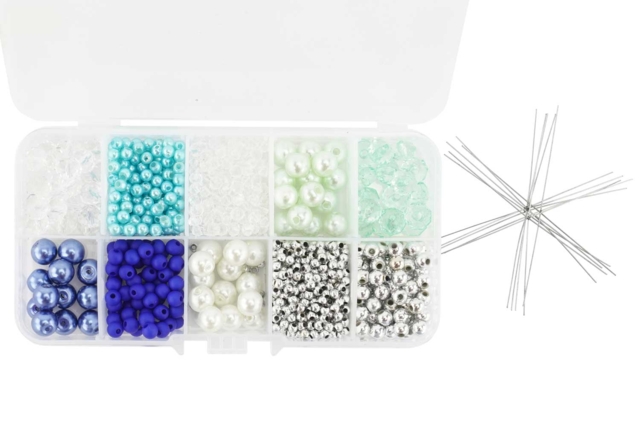 Frosted Snowflake Bead Ornaments - 6 Pieces - 2 - Ready-to-use Kits - 10doigts.com - Kits clés en main - 10doigts.fr