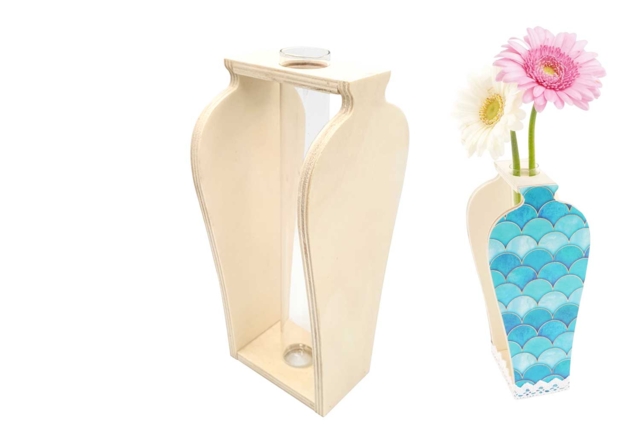 Wooden Vase - 1 - Office Supplies - 10doigts.com - Objets pour le bureau : personnalisez votre espace de travail - 10doigts.fr