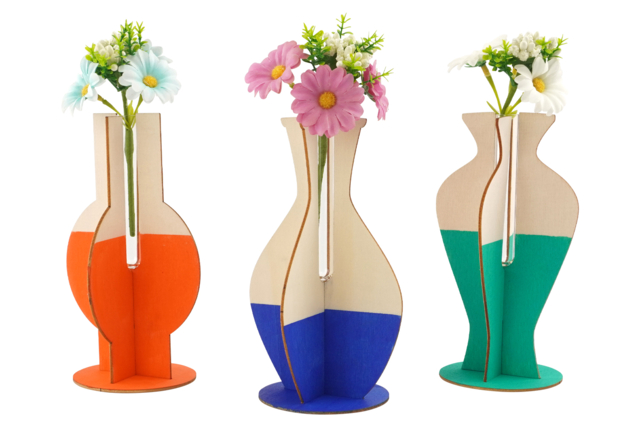 Wooden Vases and Bud Vases - 3 Pieces - 5 - Wooden Objects for the Home - 10doigts.com - Objets en bois à décorer pour la maison - 10doigts.fr