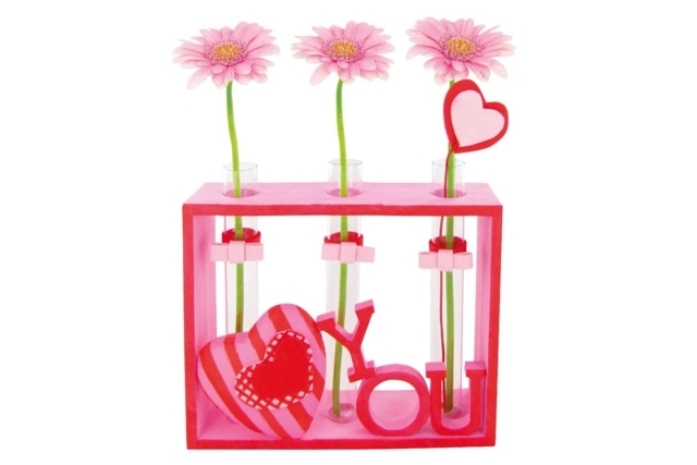 Wooden Base with 3 Glass Bud Vases - 2 - Vases and Soliflores to Decorate - 10doigts.com - Vases et soliflores à décorer - 10doigts.fr