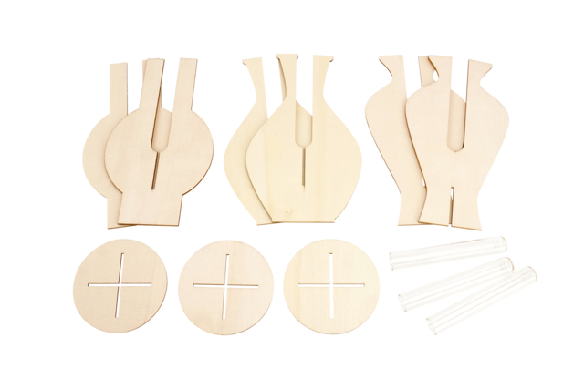 Wooden Vases and Bud Vases - 3 Pieces - 4 - Wooden Objects for the Home - 10doigts.com - Objets en bois à décorer pour la maison - 10doigts.fr