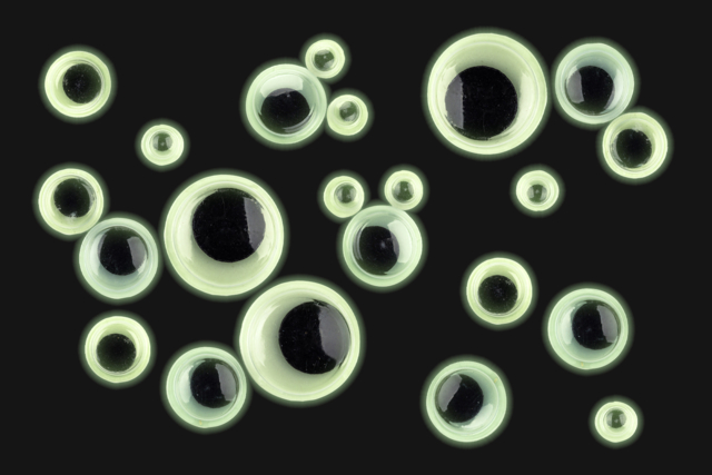Glow in the Dark Adhesive Wiggle Eyes - 100 pcs - 1 - Googly Eyes - 10doigts.com - Yeux mobiles - 10doigts.fr