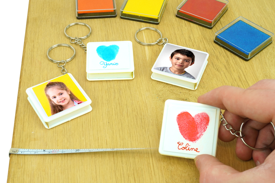 Keychains with Fingerprints + Photo