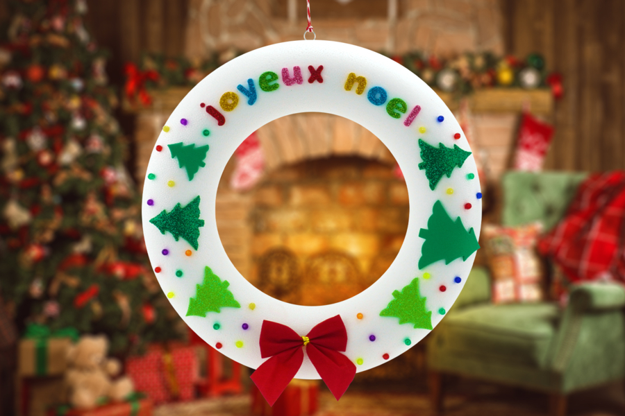Christmas Wreath in Styrofoam