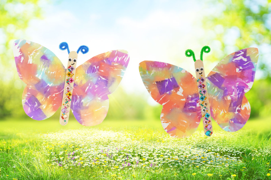 Painting with Crepe Paper - Butterfly
