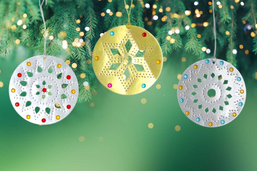 Punchable Glitter Christmas Baubles